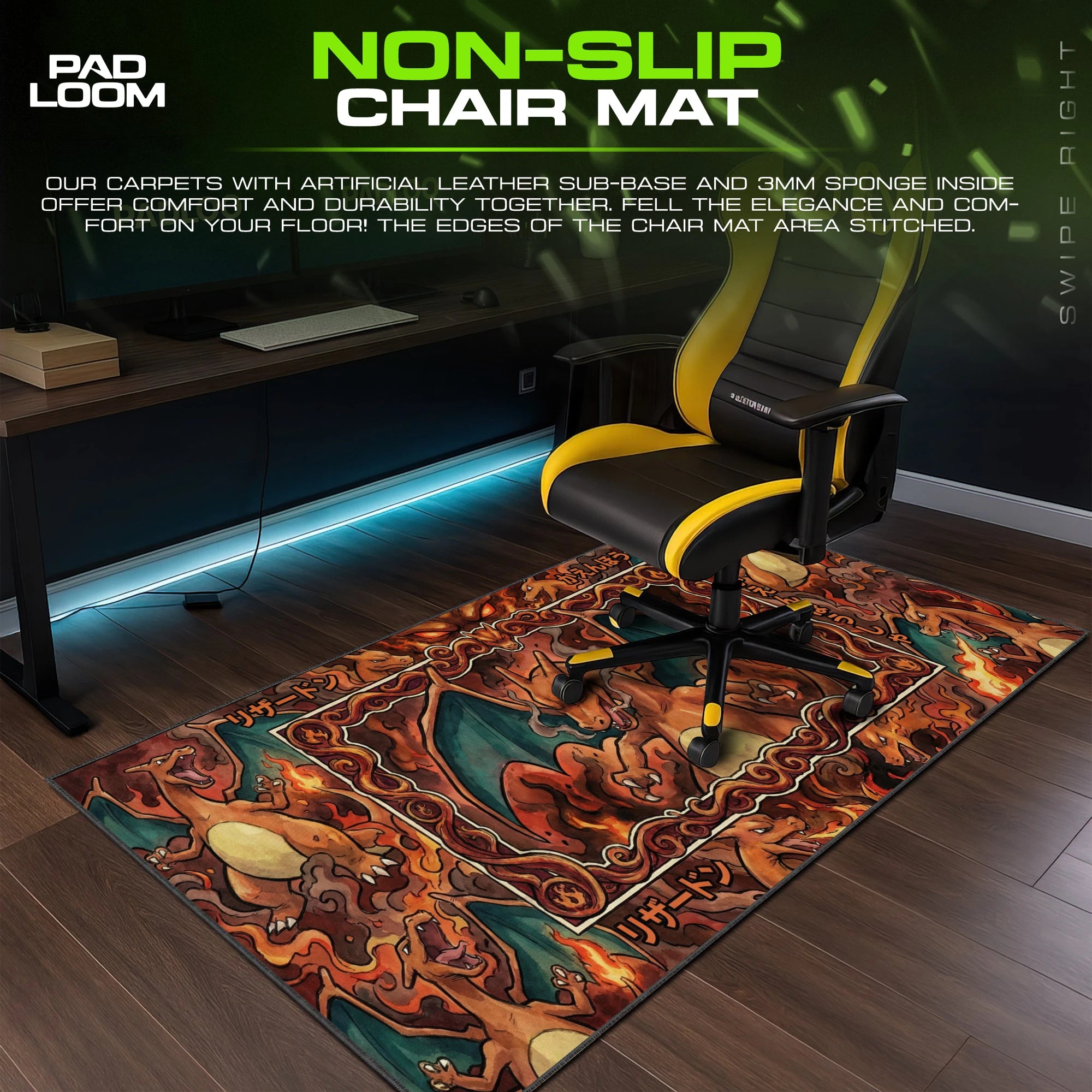 Charizard Ember Scroll Mouse Pad - Pokémon Desk Mat