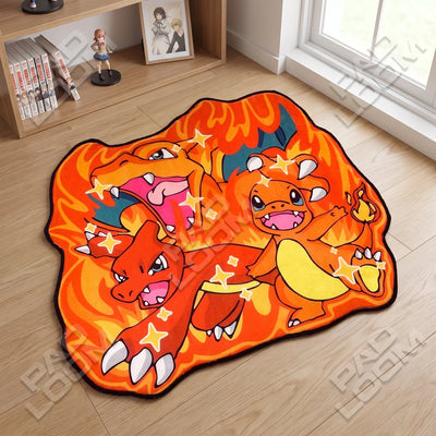 Charizard Evolution Rug - Shaped Anime Area Rug