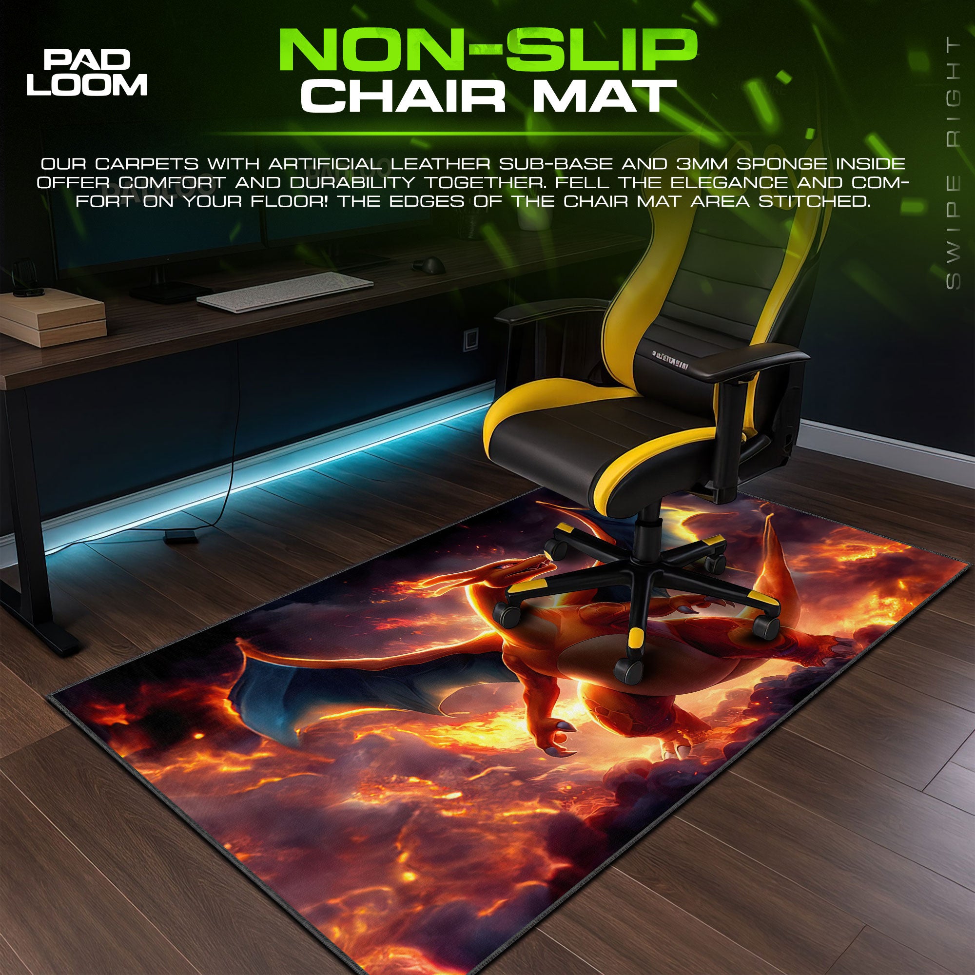 Charizard Firestorm Mouse Pad, Pokémon Gamer Desk Mat
