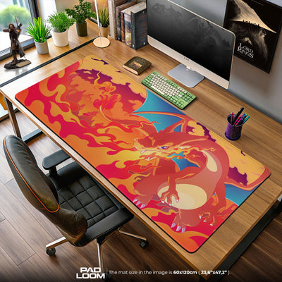 Charizard Inferno Horizon Mauspad, Pokémon Firestorm Gaming-Schreibtischmatte