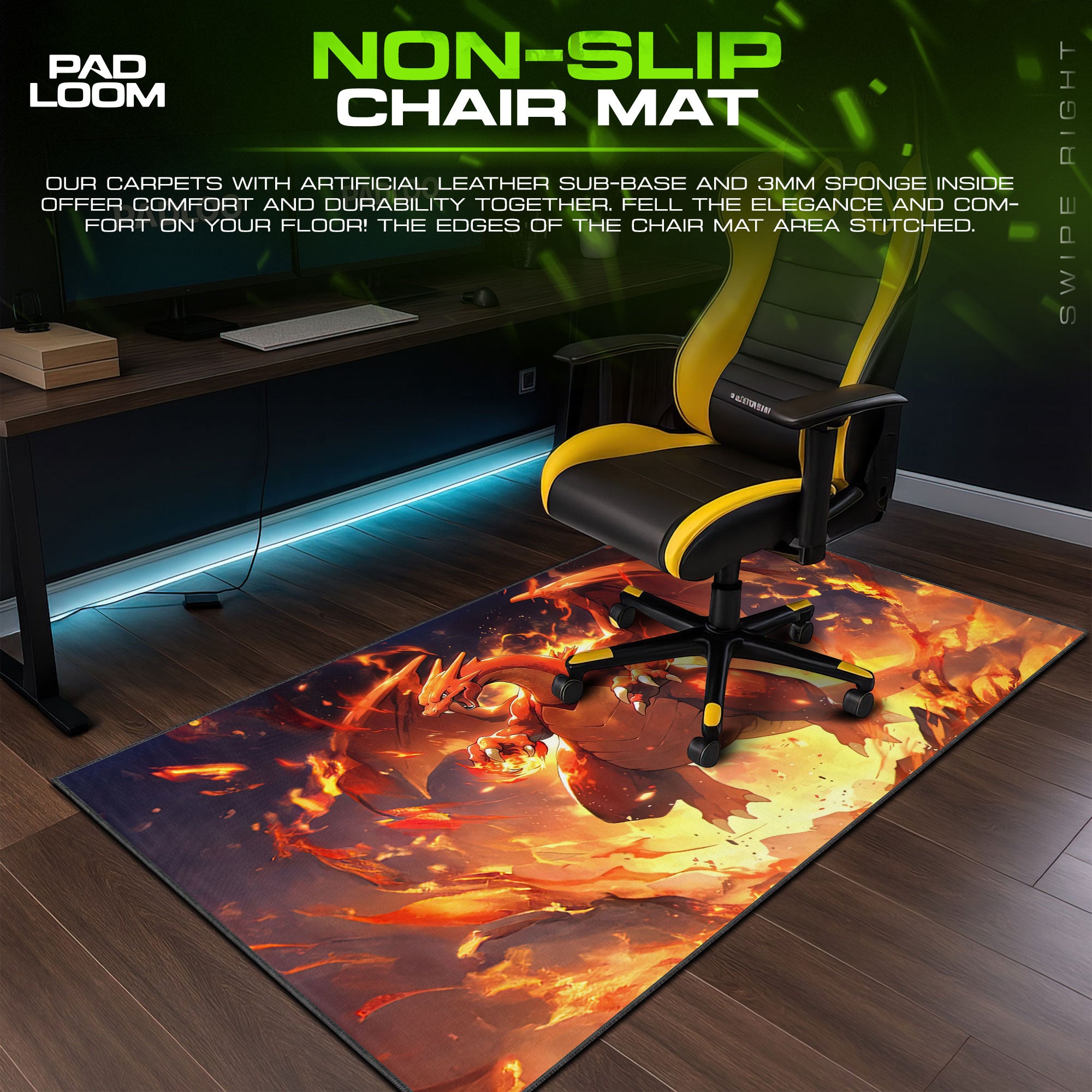 Charizard Inferno Mouse Pad, Pokémon Gaming Desk Mat