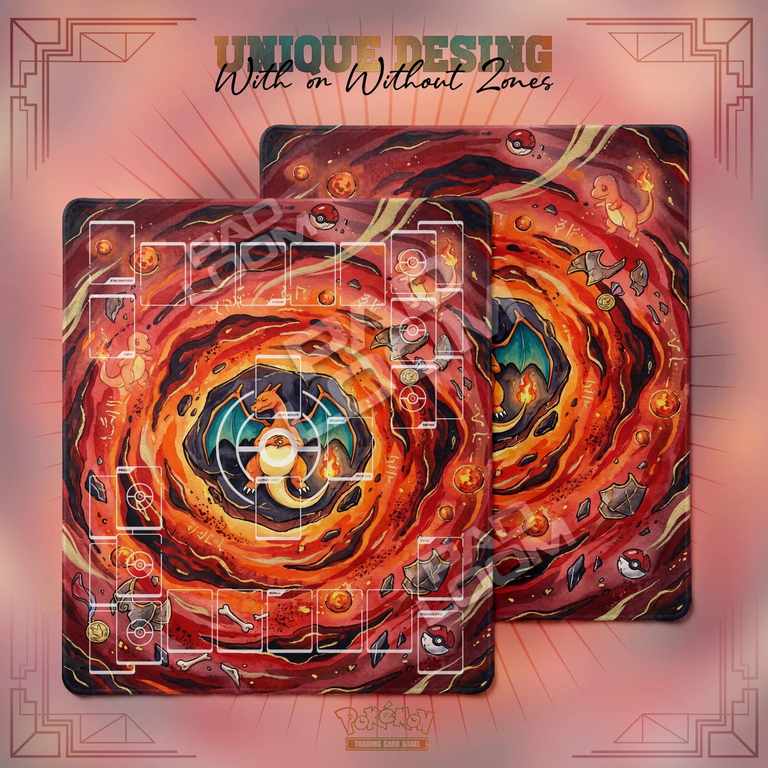 Charizard Inferno Playmat - 2 Player Pokemon TCG Mat