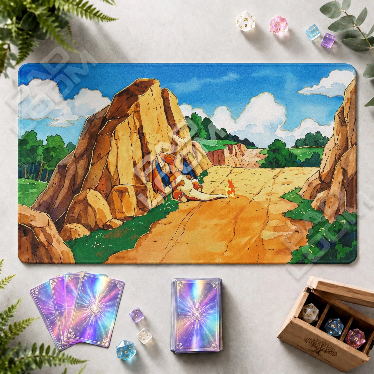 Charizard Meadow Playmat - Pokemon TCG Mat - view 2