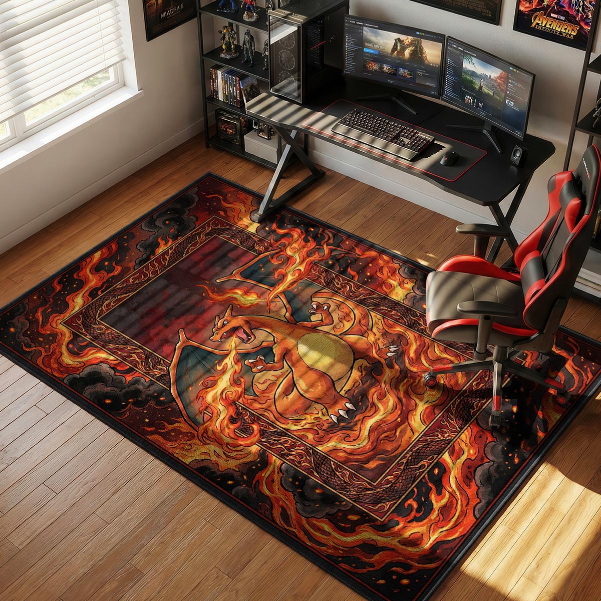 Charizard Raging Inferno Chair rug — main product view