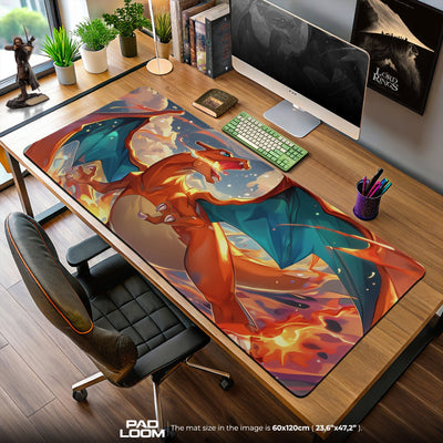 Charizard Sky Inferno Mauspad, Pokémon Feuerdrache Gaming Schreibtischmatte