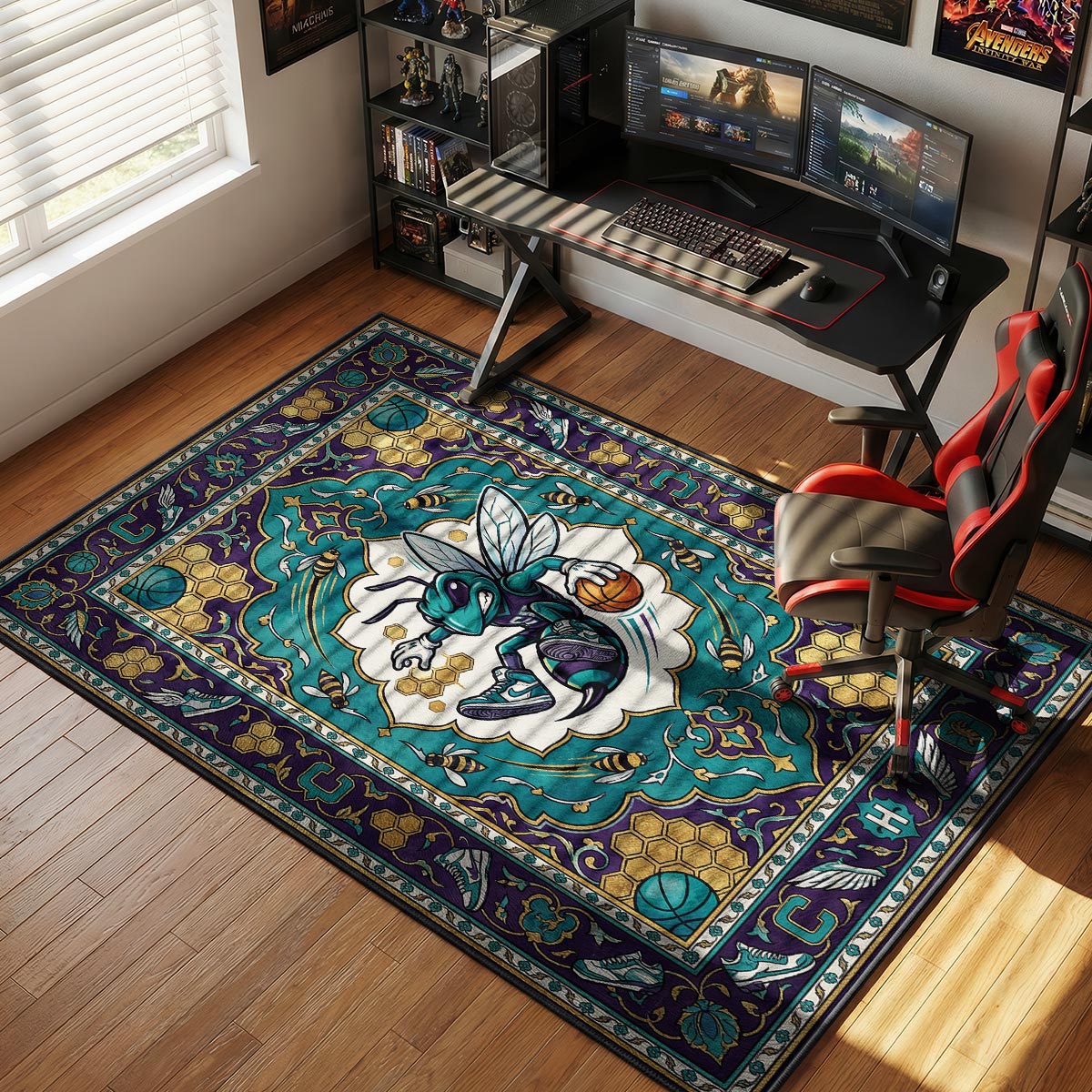 Charlotte Hornets Honeycomb Hypebeast rug — main product view