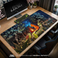 Charmander Campfire Mouse Pad - Cozy Forest Gaming Desk Mat Padloom