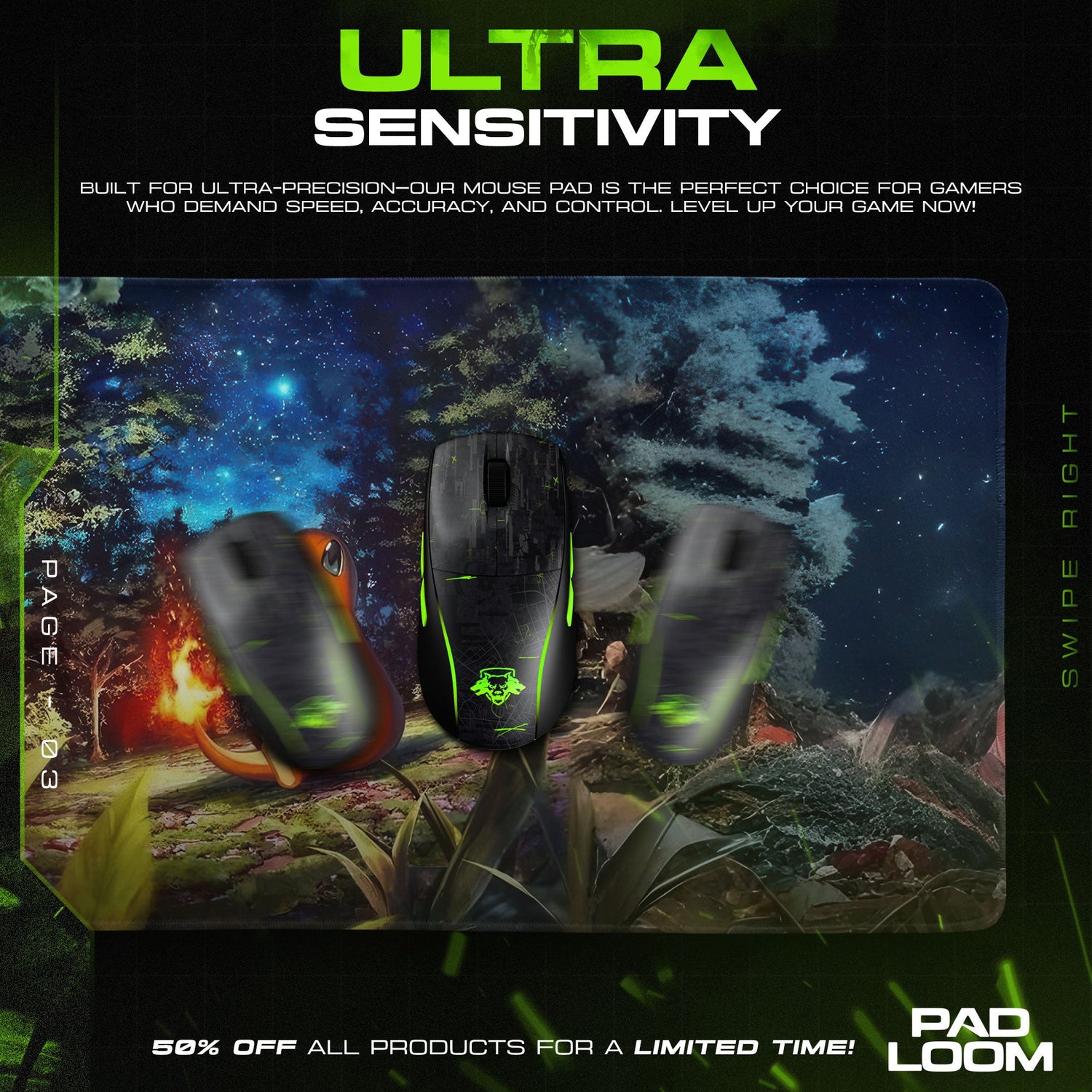 Charmander Campfire Mouse Pad - Cozy Forest Gaming Desk Mat Padloom