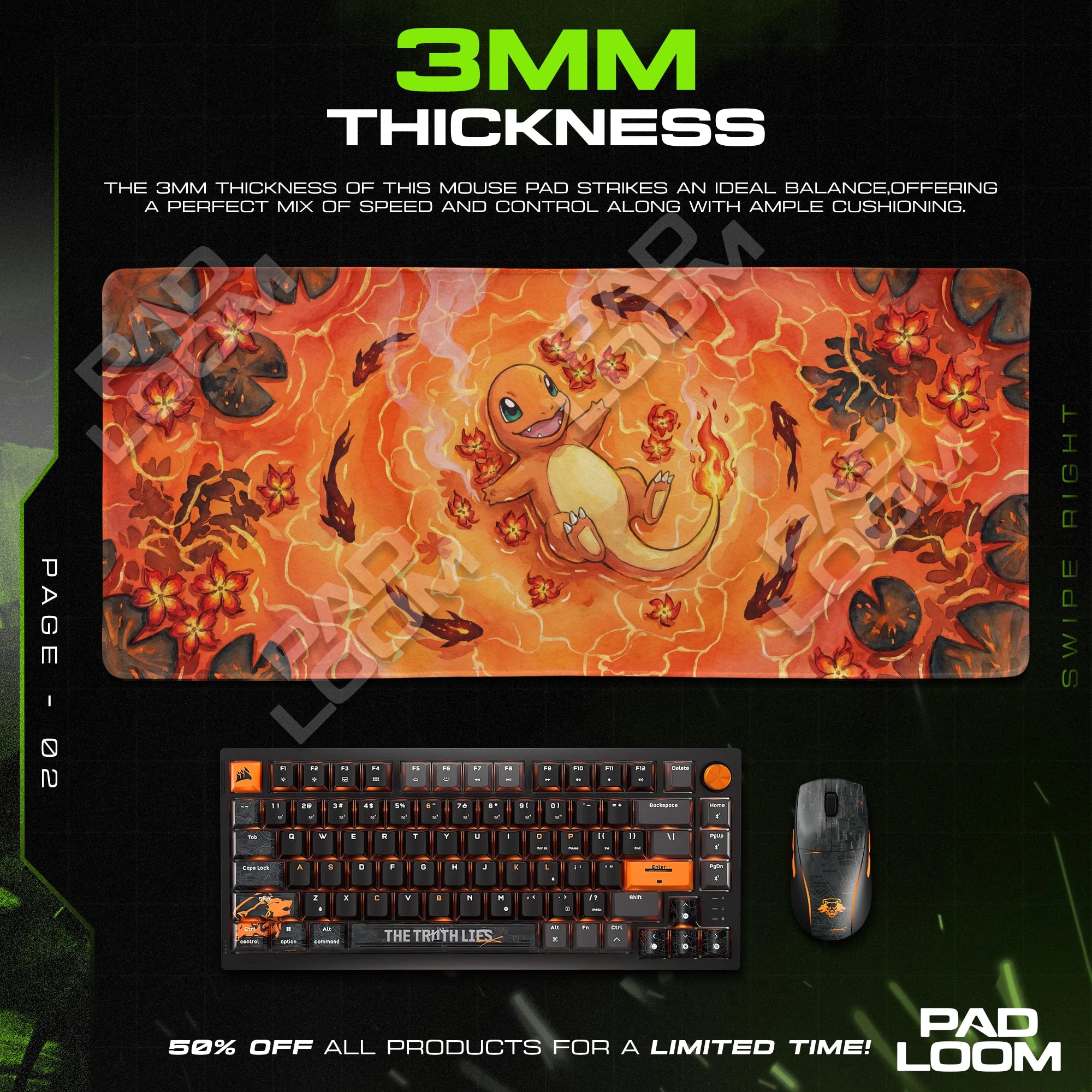 Charmander Ember Koi Mouse Pad - Pokémon Desk Mat