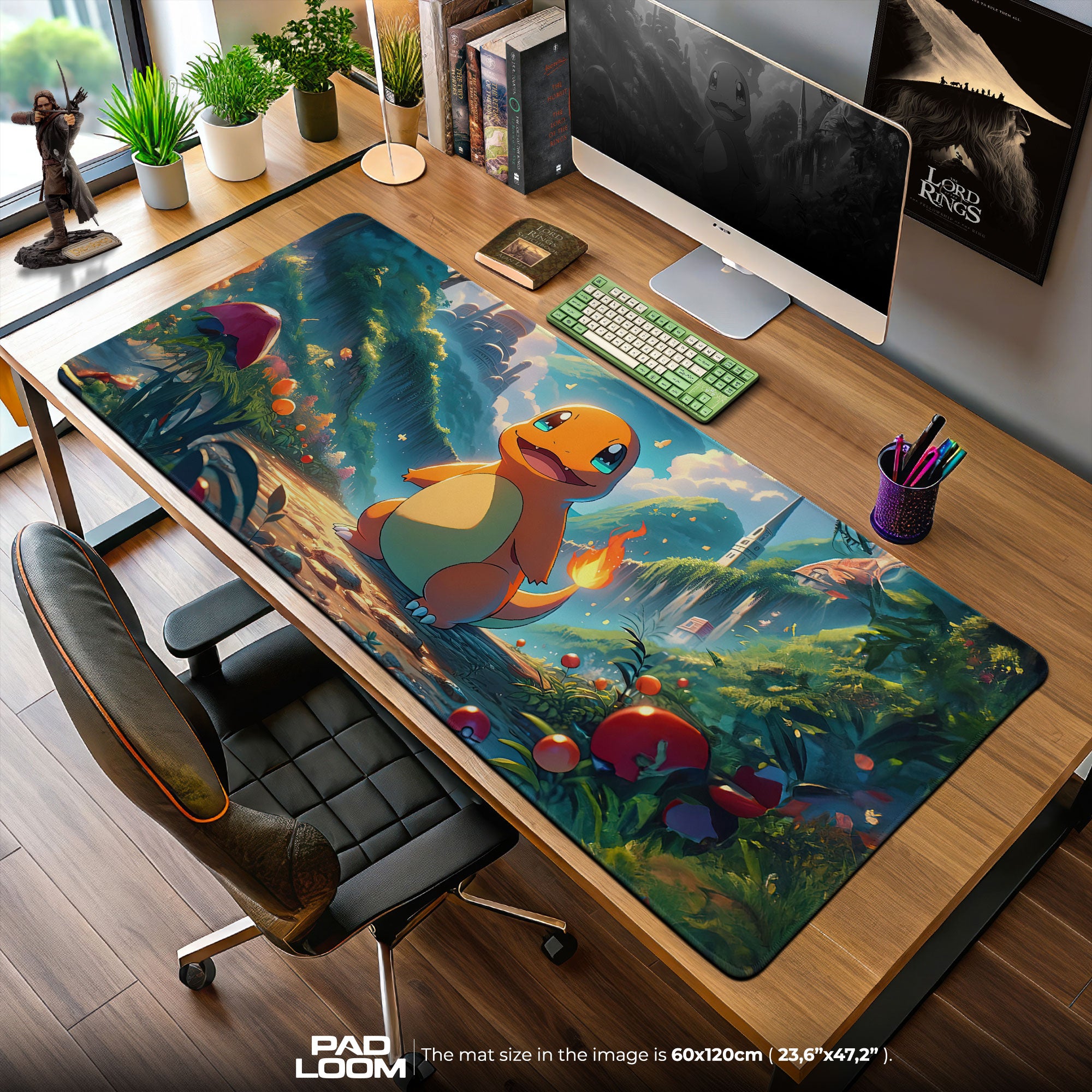 Charmander Forest Path Mouse Pad, Pokémon Gaming Desk Mat