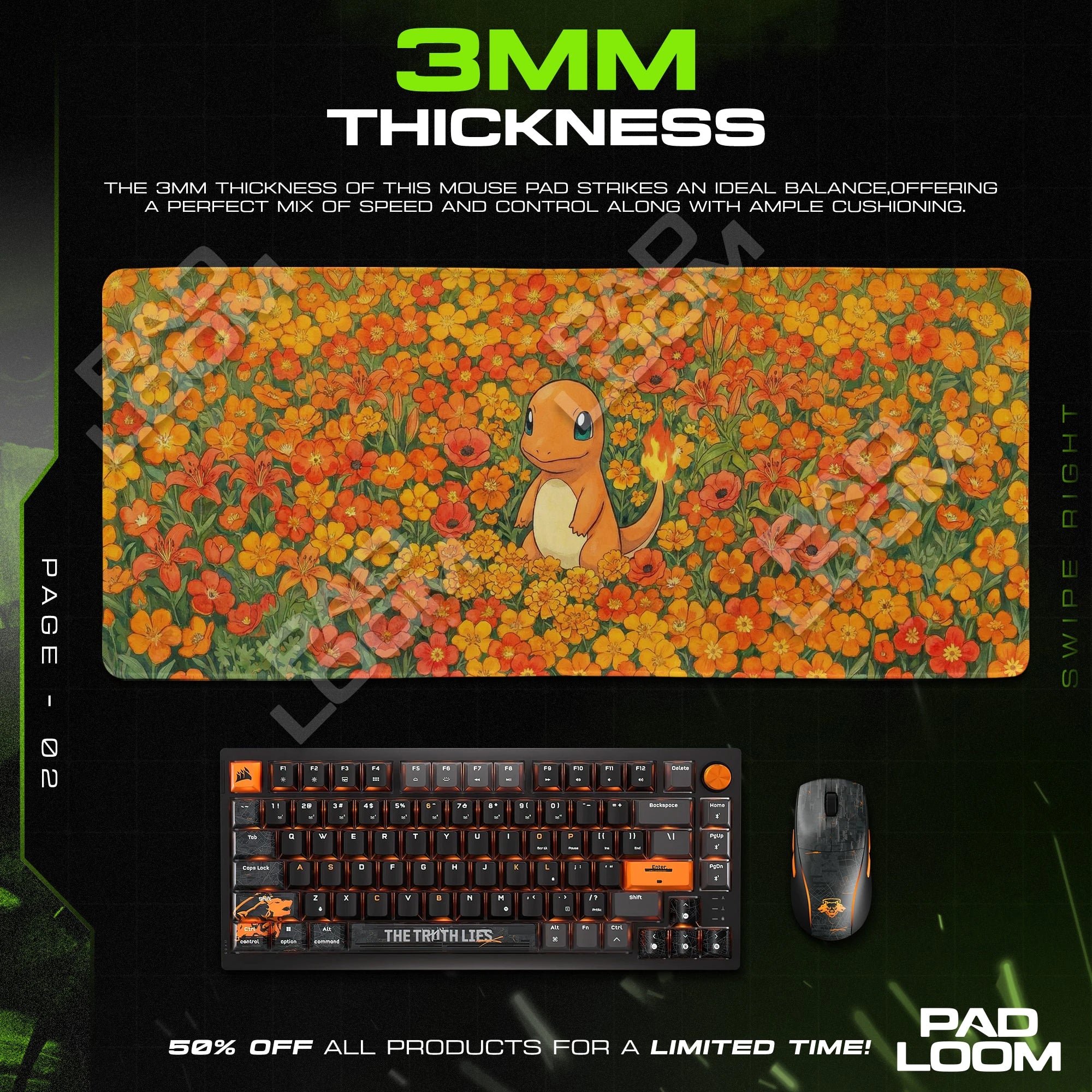 Charmander Marigold Field Mouse Pad - Pokémon Mat