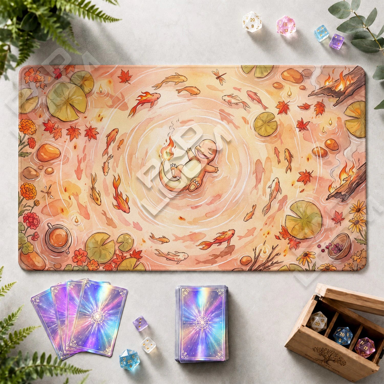 Charmander Pond Playmat - Pokemon TCG Mat - view 2
