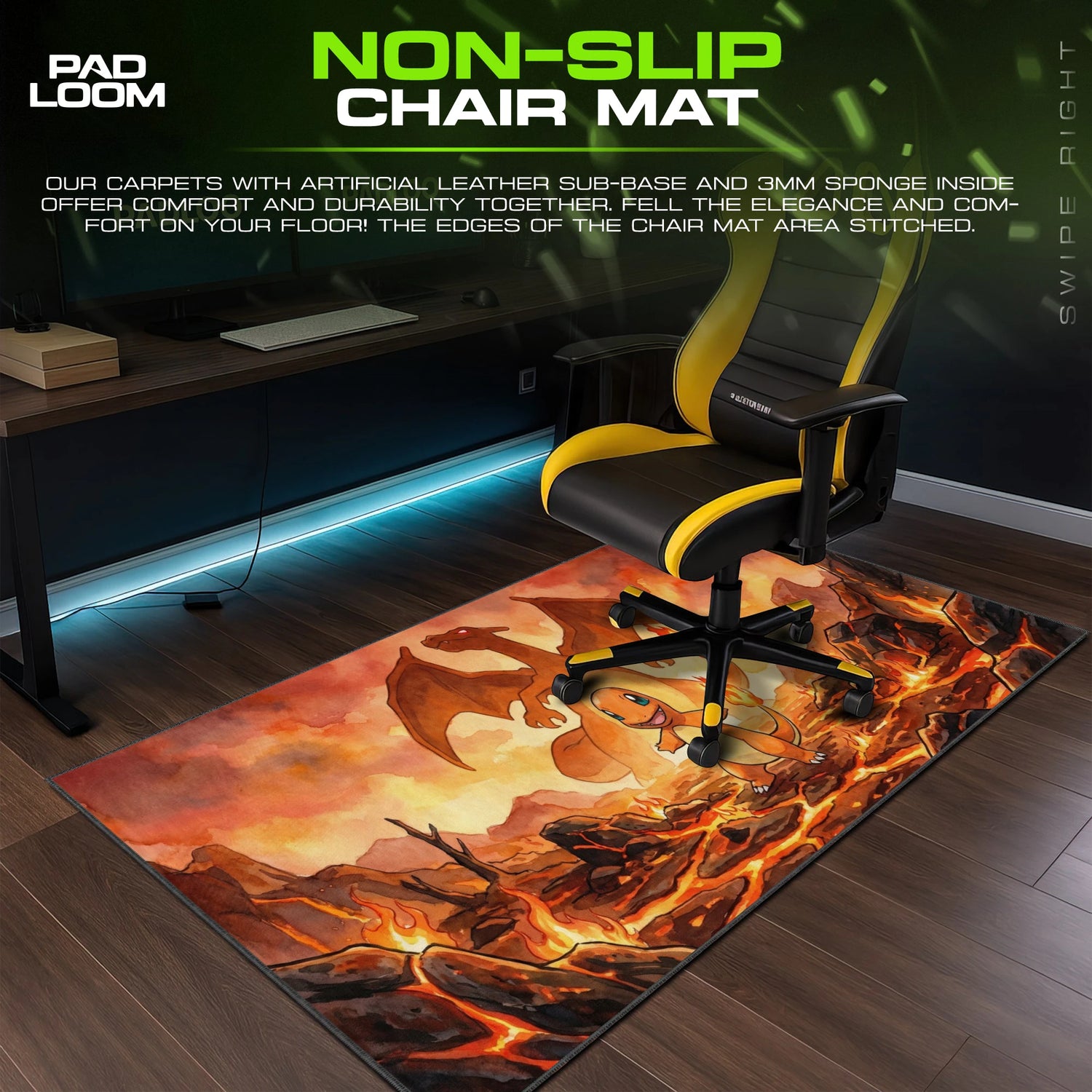 Charmander Watercolor Blaze Mouse Pad - Pokemon Mat