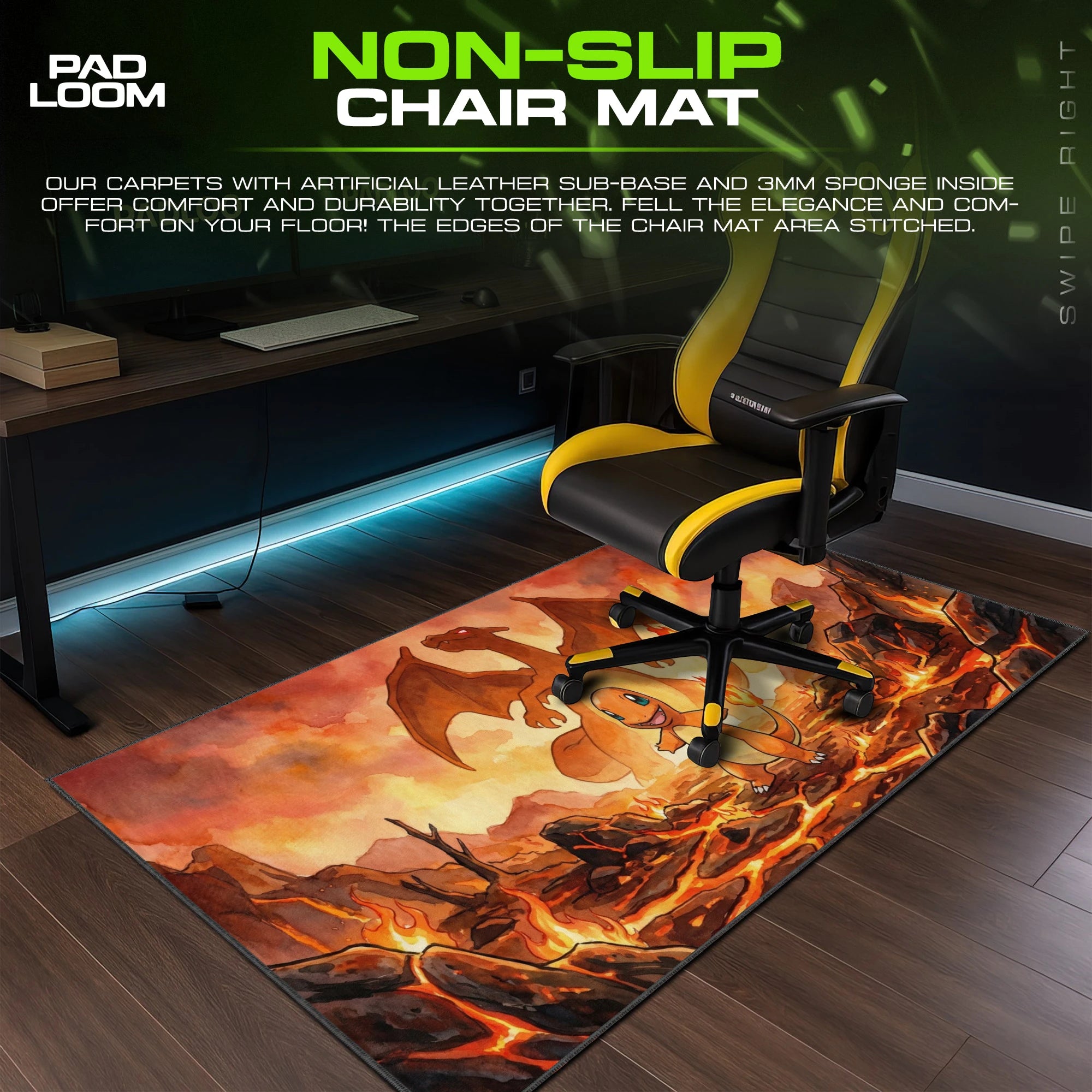 Charmander Watercolor Blaze Mouse Pad - Pokemon Mat