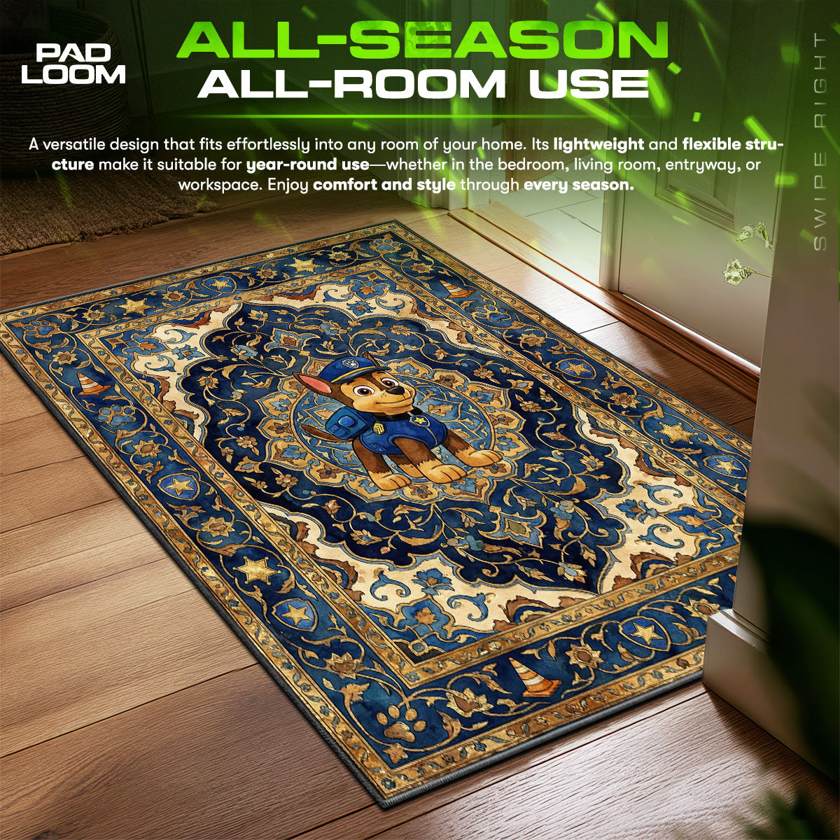 Detailed close-up of Chase rug pattern