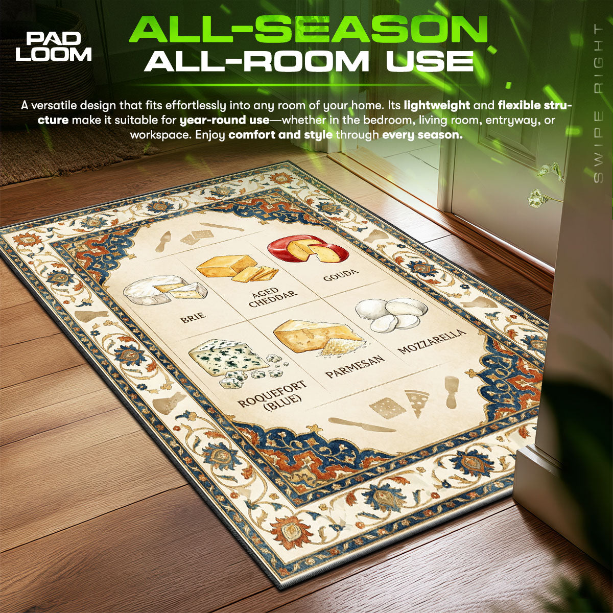 Detailed close-up of Cheese rug pattern