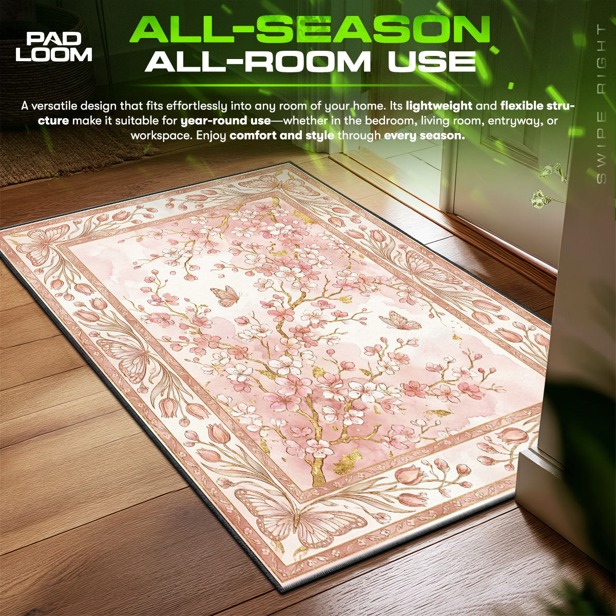 Detailed close-up of Cherry rug pattern