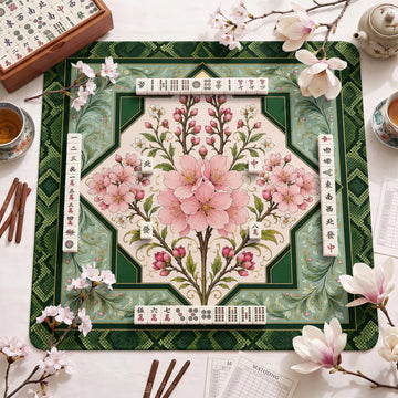 Cherry Blossom Mahjong Mat – neoprene mah jongg table mat