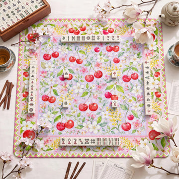 Cherry Blossom Mahjong Mat – neoprene mah jongg table mat