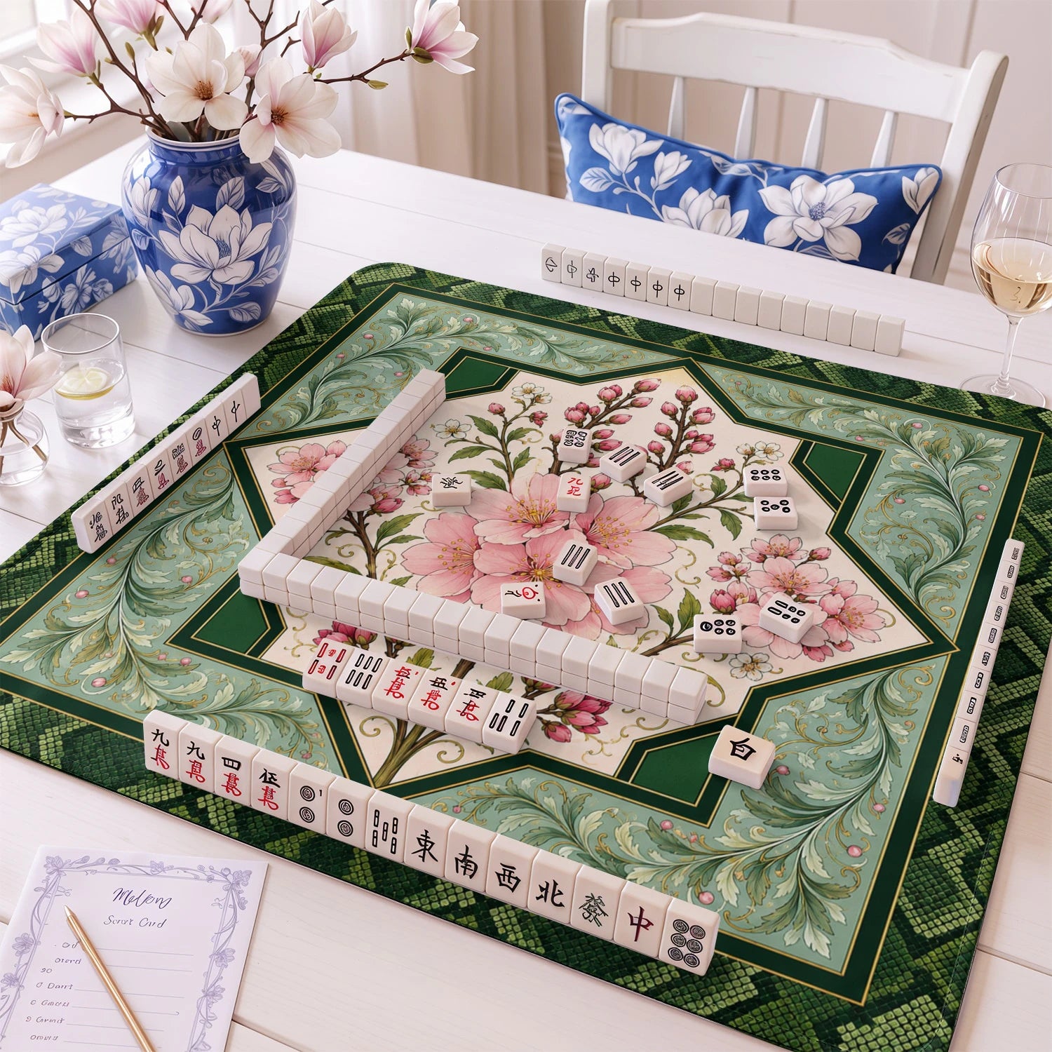 Cherry Blossom mahjong mat – M (60x60 cm) and L (81x81 cm) sizes