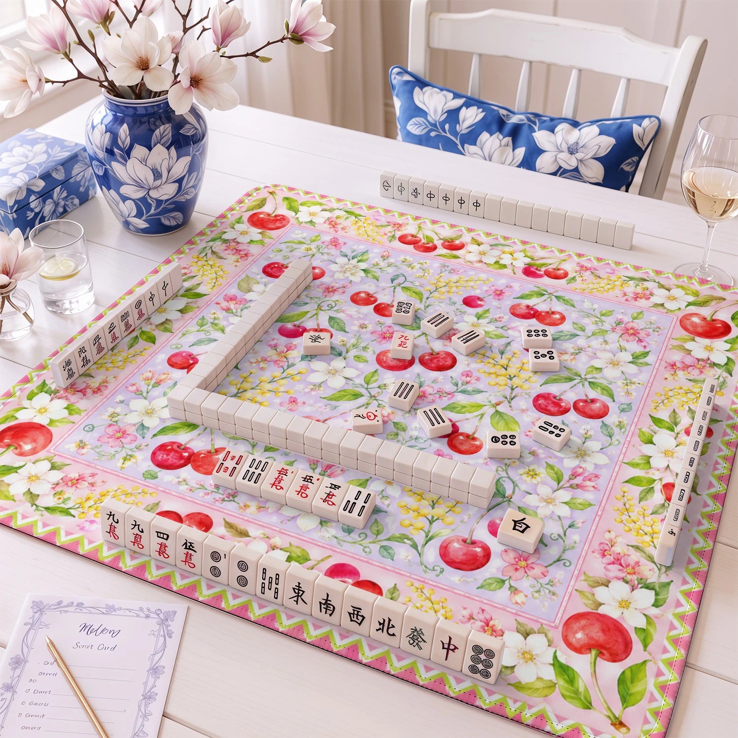 Cherry Blossom mahjong mat – M (60x60 cm) and L (81x81 cm) sizes