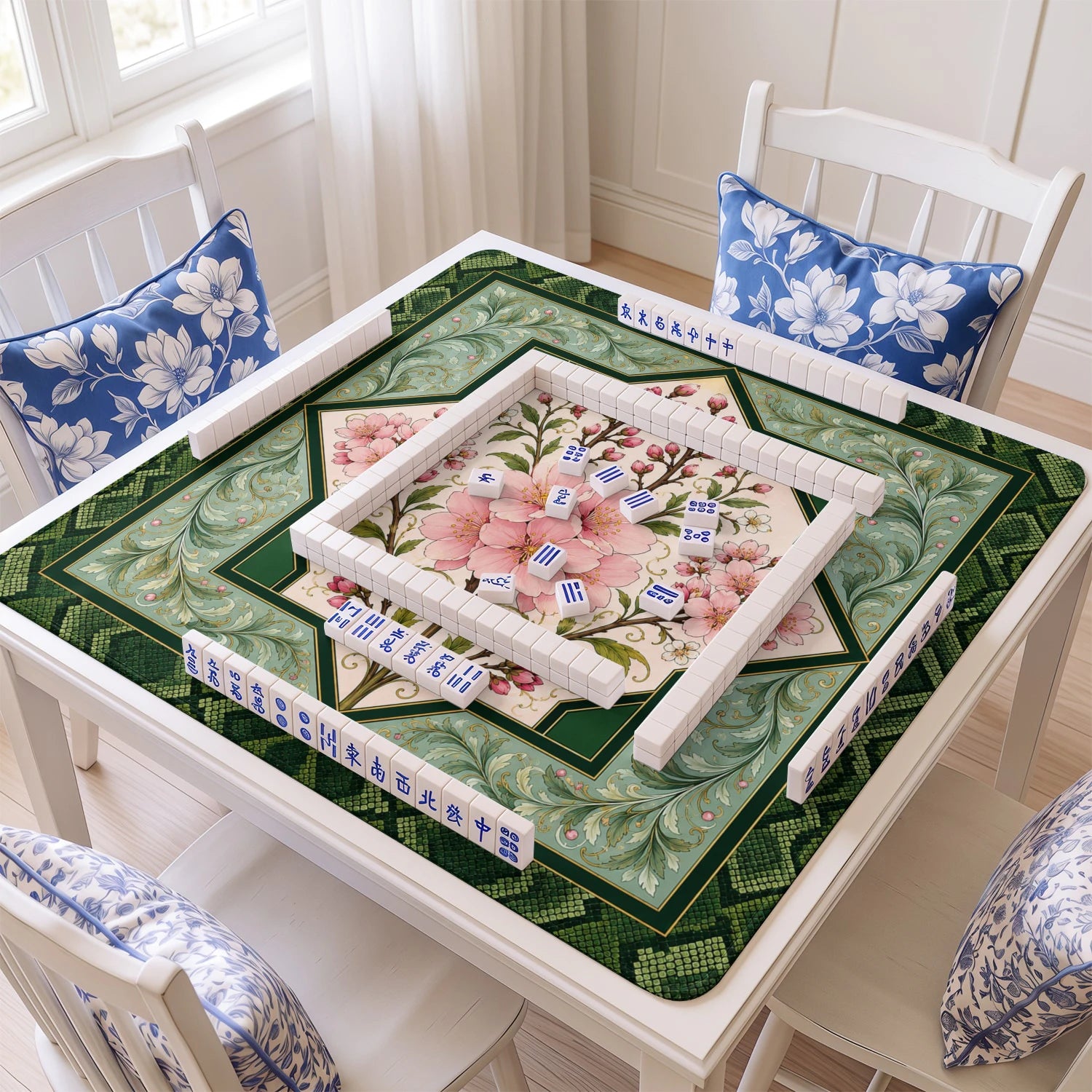 Cherry Blossom Mahjong Mat – neoprene mah jongg table mat