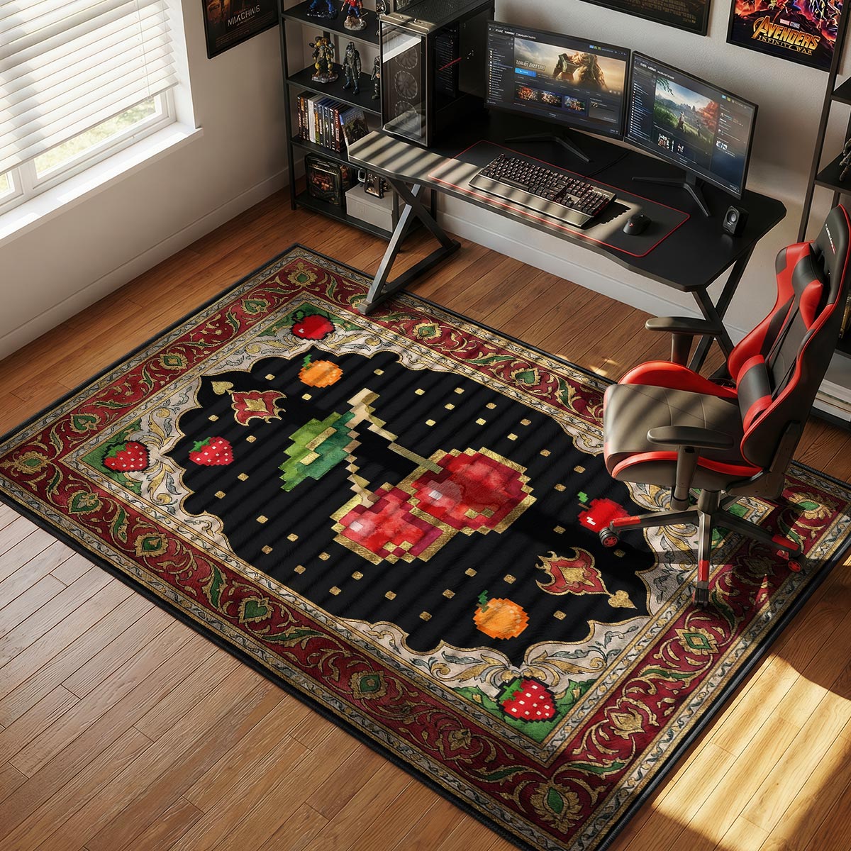 Cherry Pixel Bonus Rug - Pac-Man Chair Mat