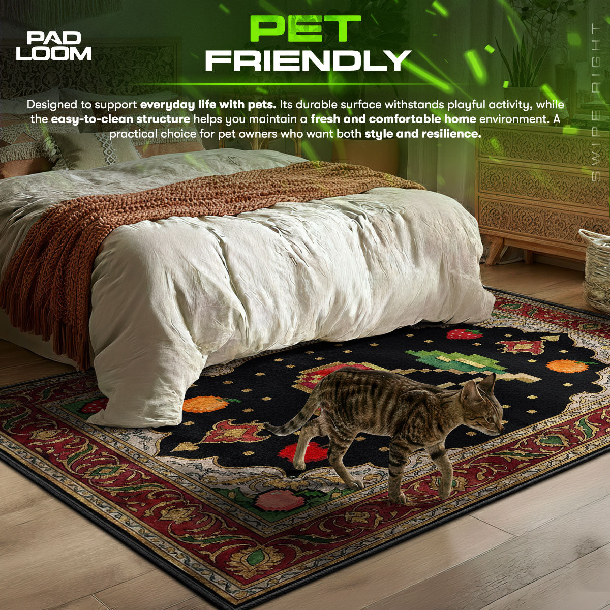 Cherry Pixel Bonus Rug - Pac-Man Chair Mat