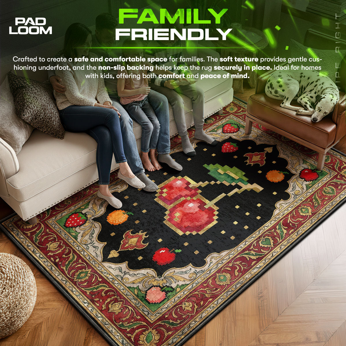 Cherry Pixel Bonus Rug - Pac-Man Chair Mat