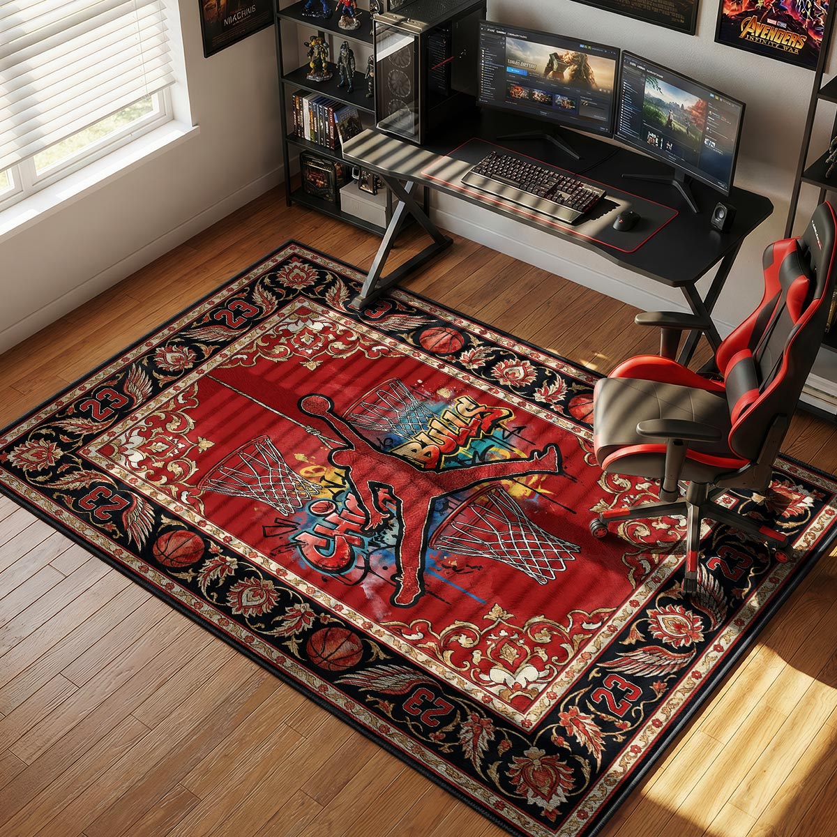 Chicago Bulls Graffiti Sneakerhead Floor rug — main product view