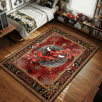 Chicago Bulls Gothic Crest Rug - Hypebeast Floor Mat