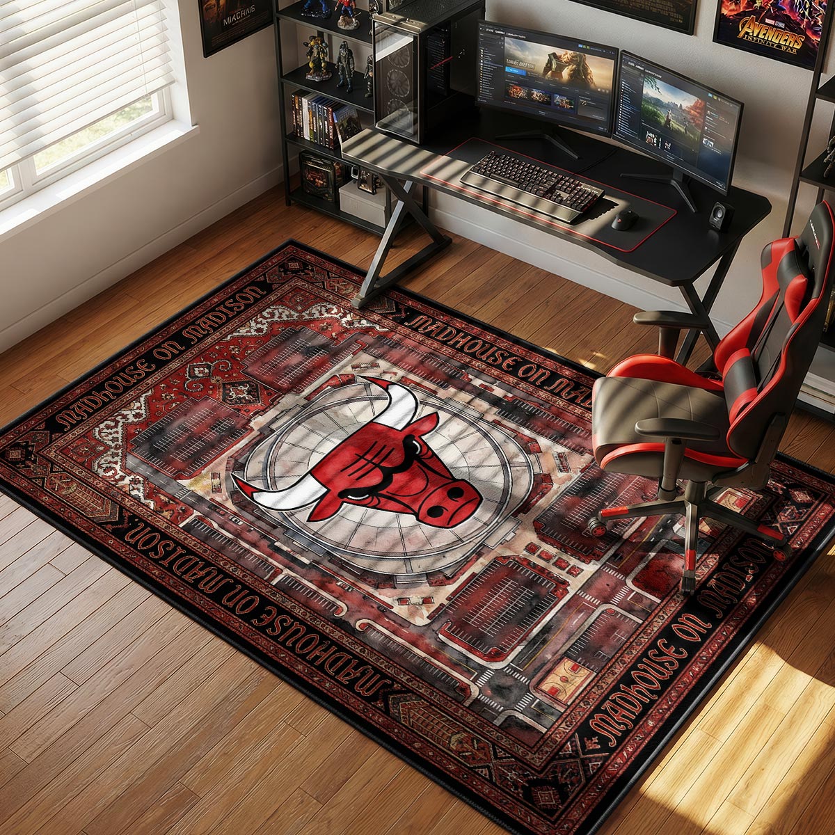 Chicago Bulls Madhouse Basketball Floor rug — main product view