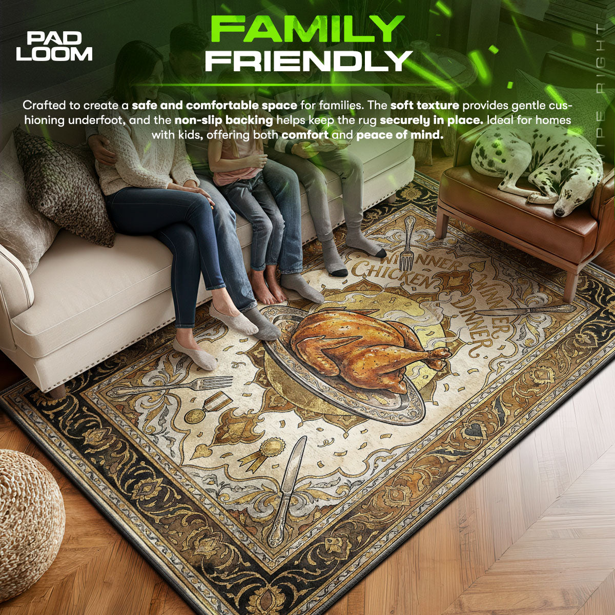 Chicken Dinner Feast Rug - PUBG Chair Mat