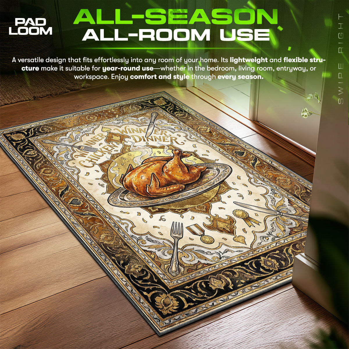 Chicken Dinner Feast Rug - PUBG Chair Mat