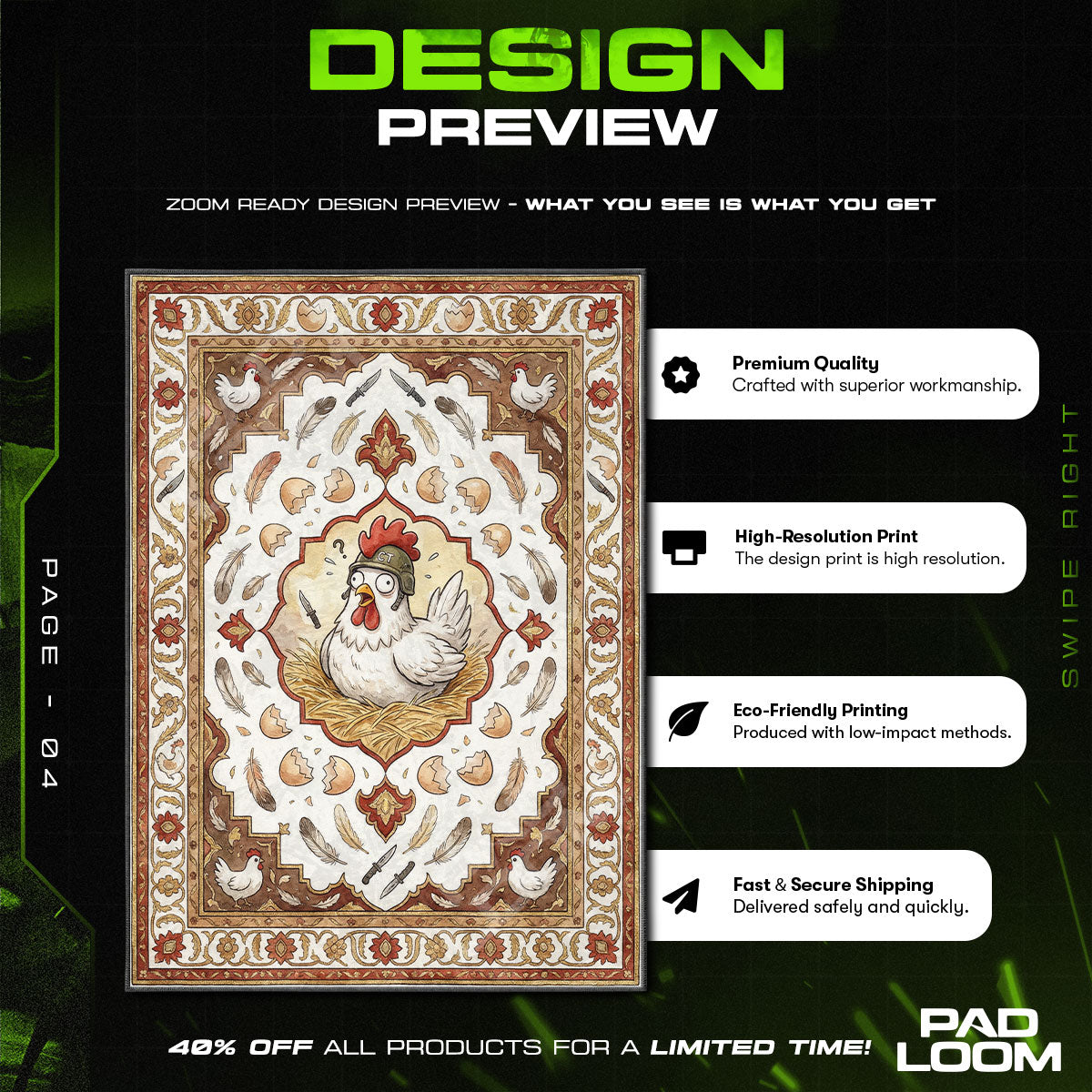 Chicken Mascot Tactical Rug - CS2 Chair Mat