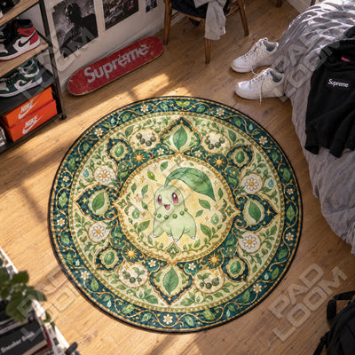 Chikorita Medallion Round Rug - Pokemon Chair Mat