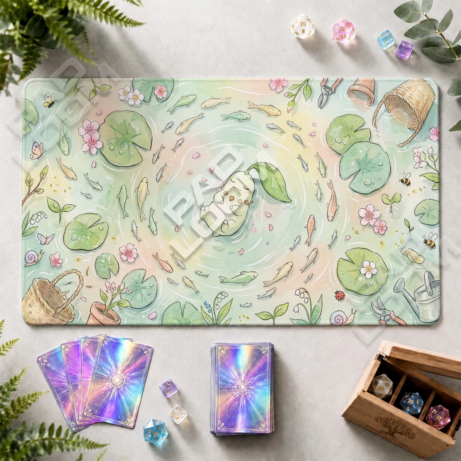 Chikorita Spring Playmat - Pokemon TCG Mat - view 2