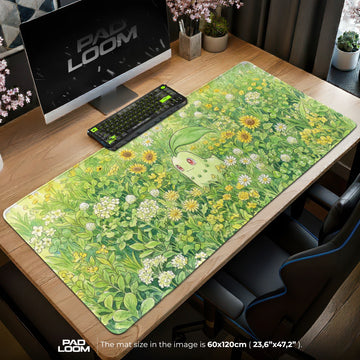 Chikorita Sunflower Patch Mouse Pad - Pokémon Desk Mat