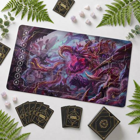 Cho'Gath Void Riftbound TCG playmat – zone-free full-art League of Legends game mat