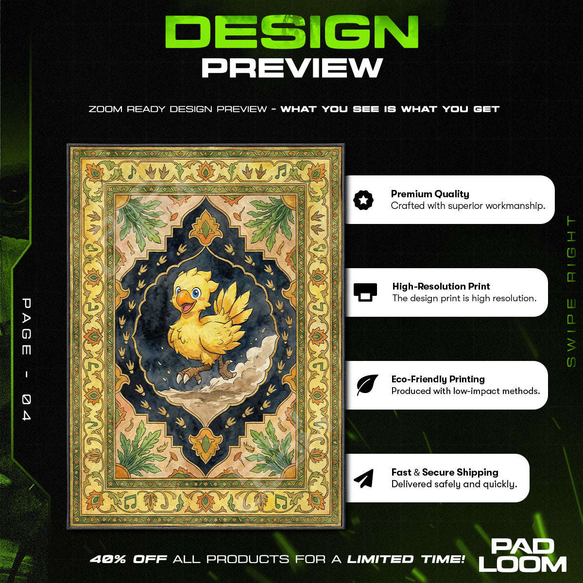 Chocobo Adventure Rug - Final Fantasy Chair Mat