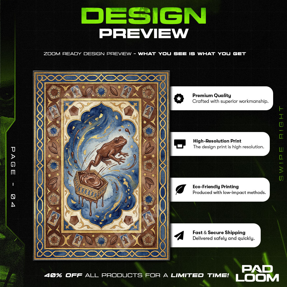 Room character design printed on rug