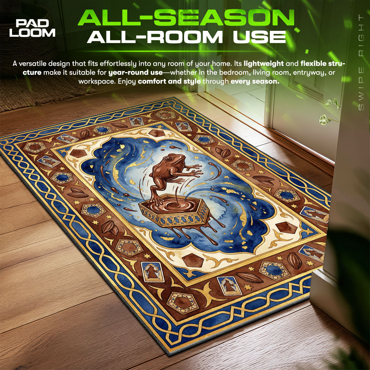 Chocolate Frog Sweet Treat Harry Potter Room fan rug — premium quality print