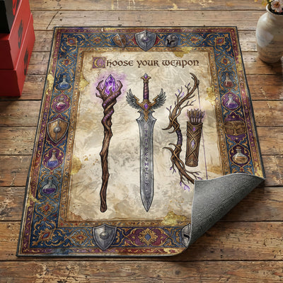 Choose Your Weapon Rug — Fantasy RPG Gaming Rug