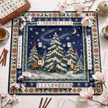 Christmas Forest Mahjong Mat – neoprene mah jongg table mat