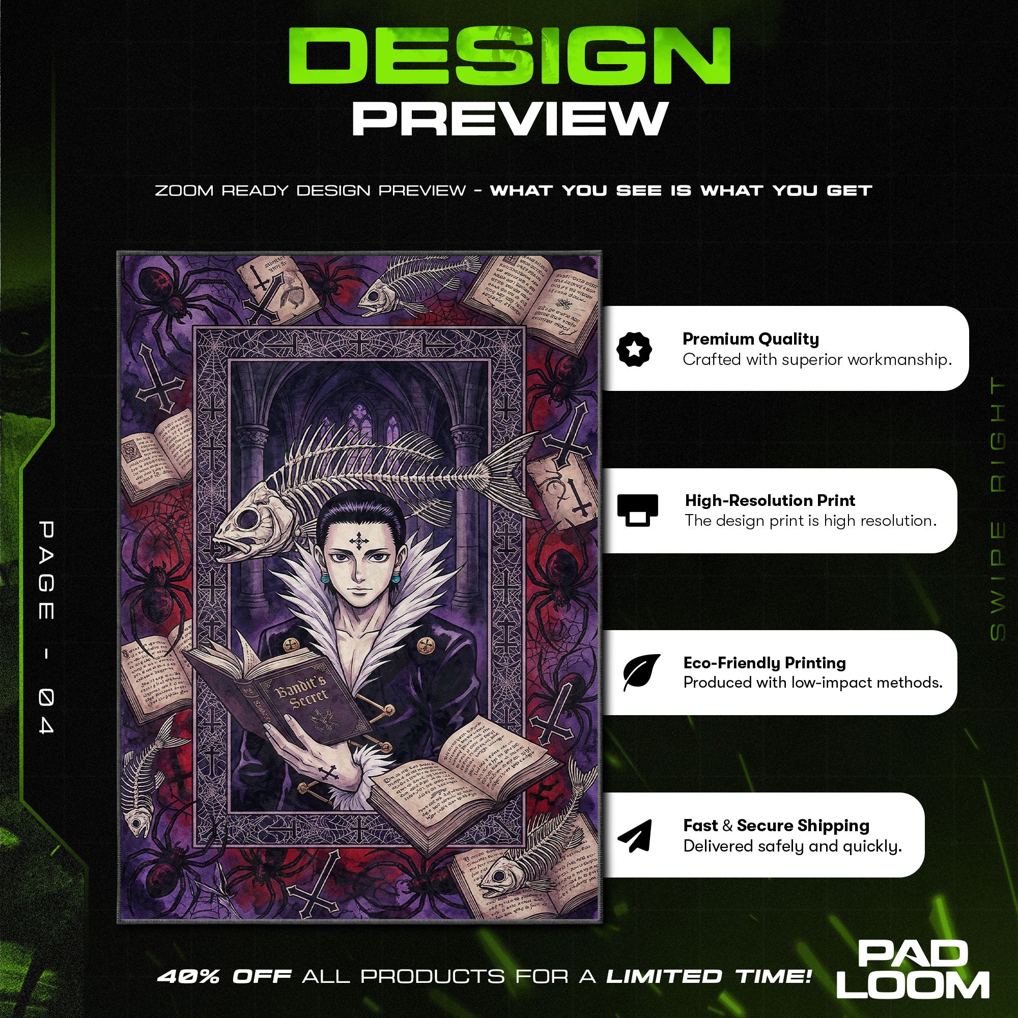 Chrollo Lucilfer Phantom Troupe Rug - Hunter x Hunter Chair Mat