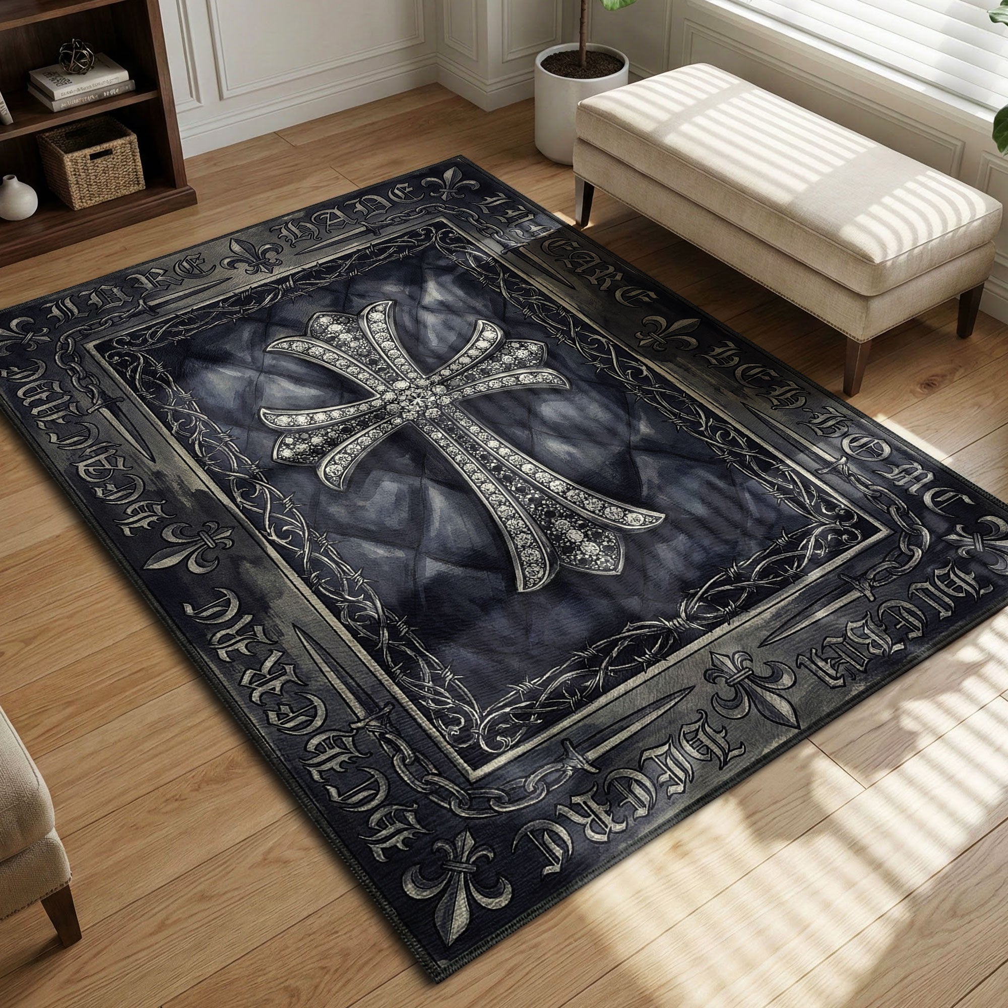 Chrome Cross Diamond Luxury rug — main product view