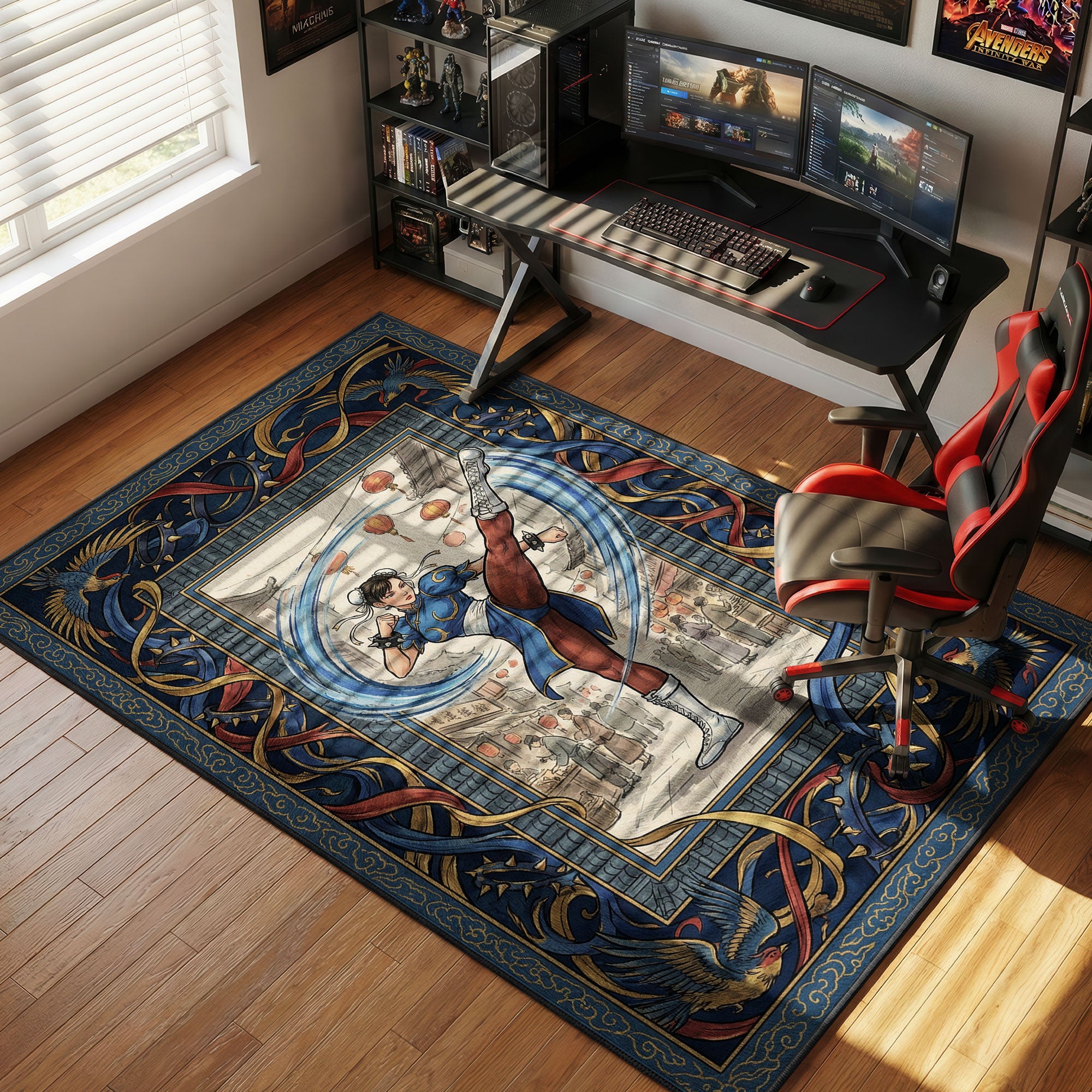 Chun Li Lightning Kick Street Fighter Chair rug — main product view