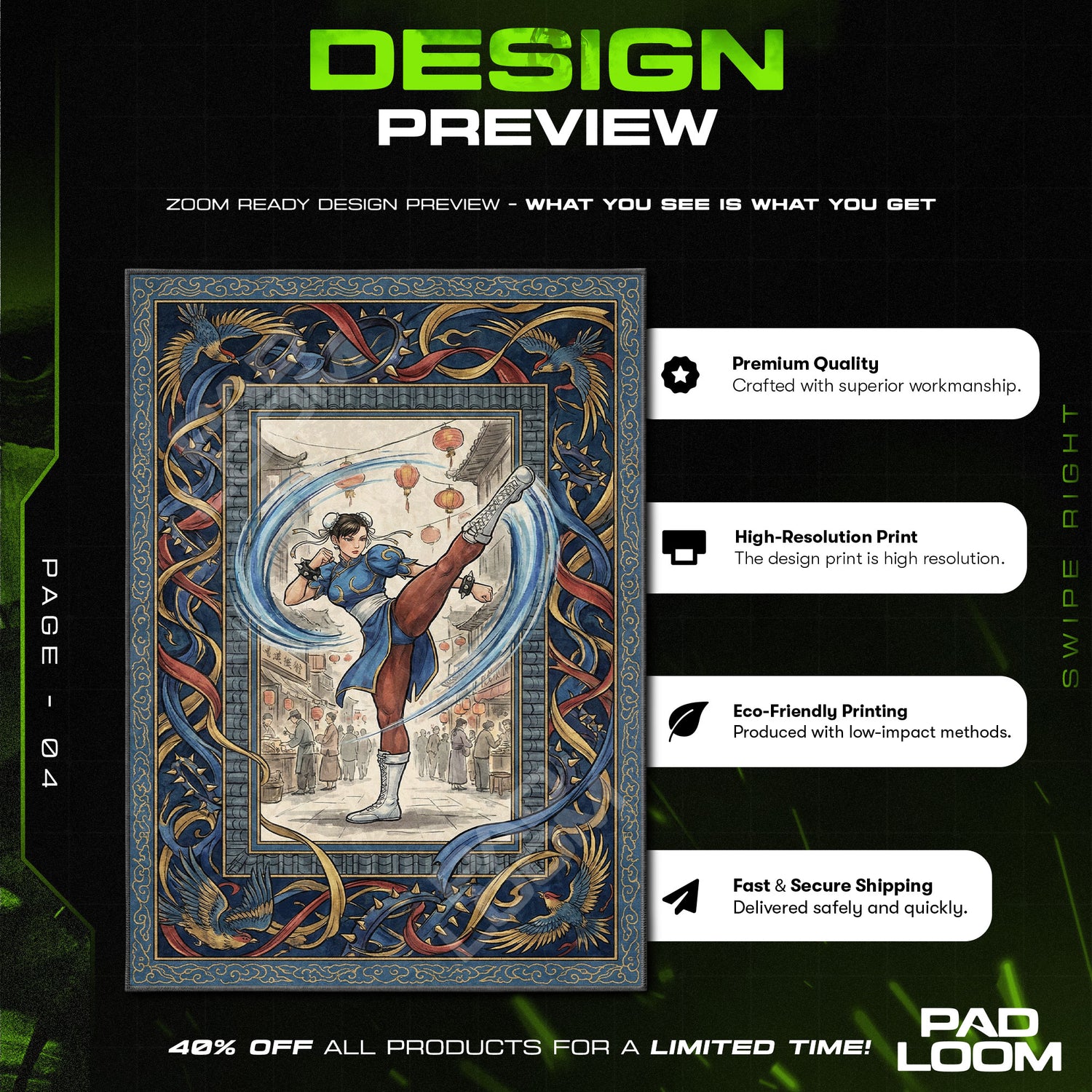 Chair character design printed on rug