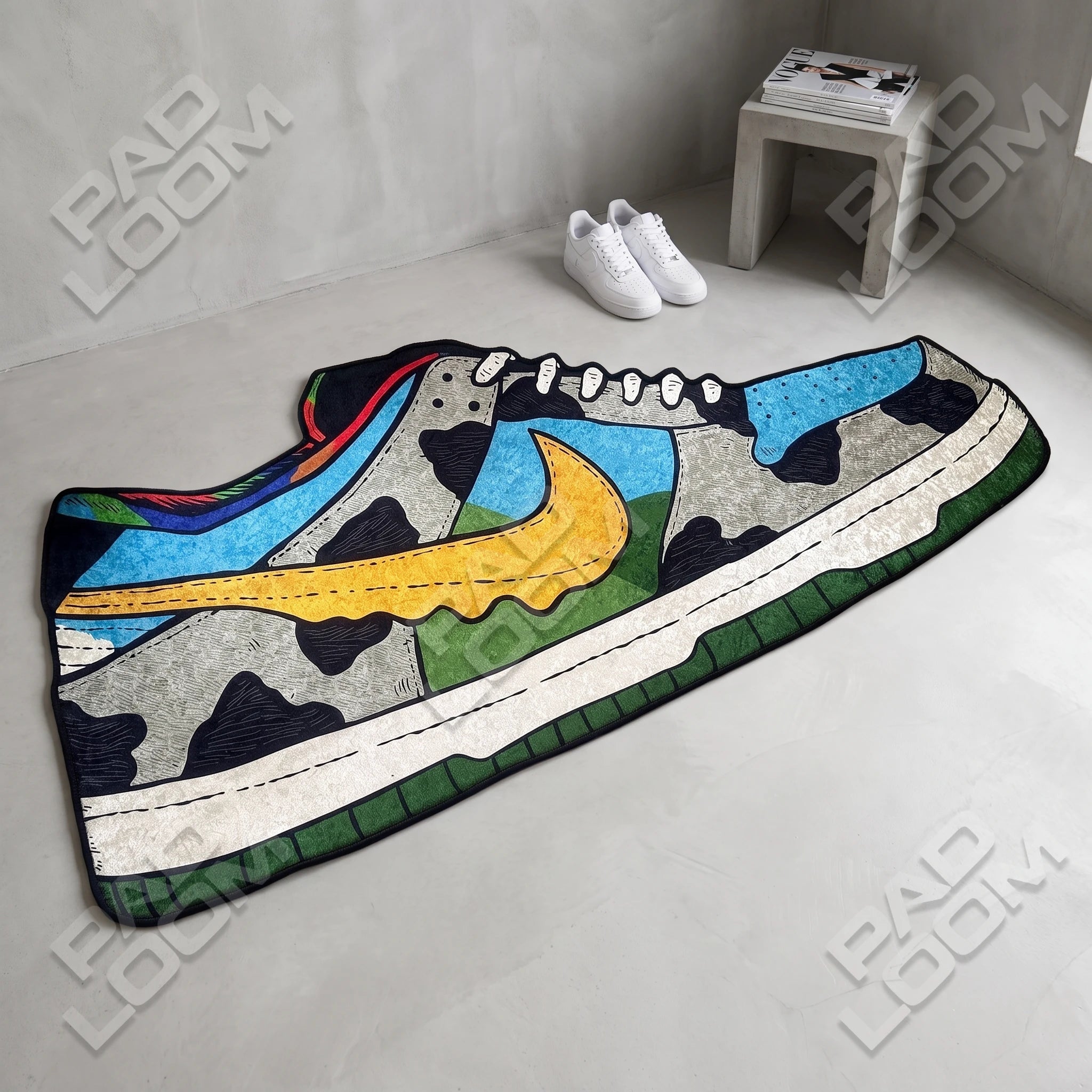 Chunky Dunky shaped rug shown in a room setting