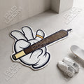 Cigar Glove shaped area rug, die-cut man cave rug